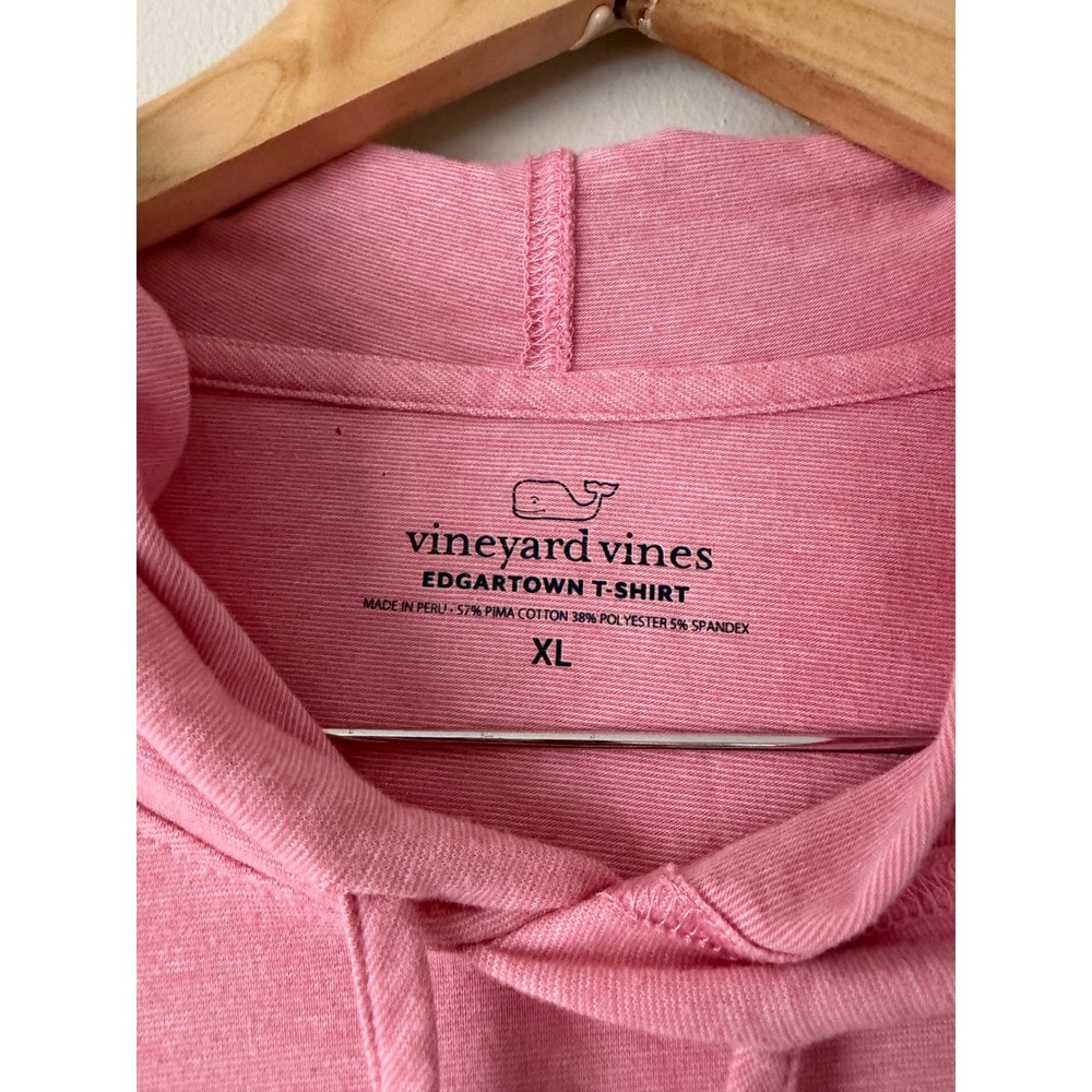 Vineyard Vines Womens XL Edgartown T-Shirt Hoodie Pink Whale Graphic Long Sleeve - Picture 6 of 6